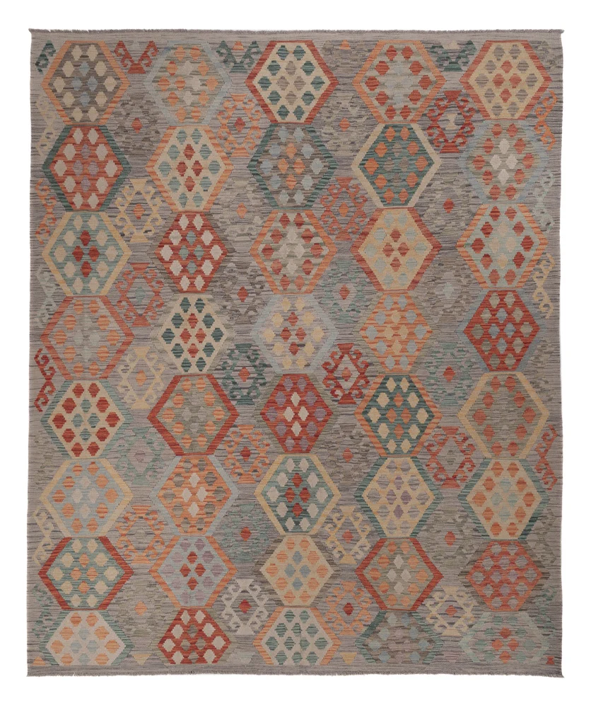 Kelimteppe - Splash - 298 x 252 cm - flerfarget