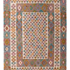 Kelimteppe - Splash - 301 x 203 cm - flerfarget
