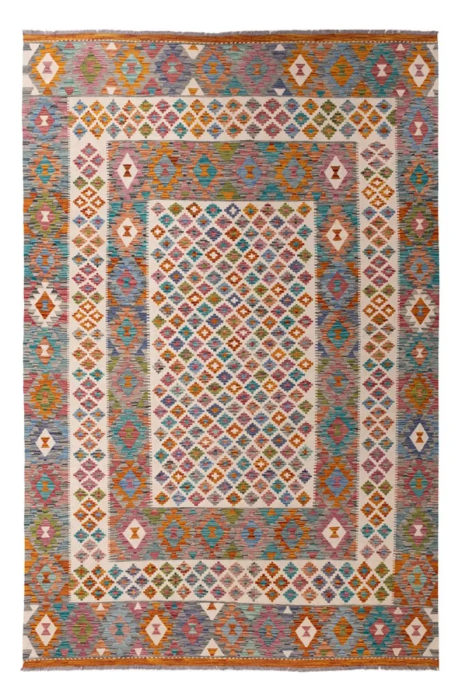 Kelimteppe - Splash - 301 x 203 cm - flerfarget