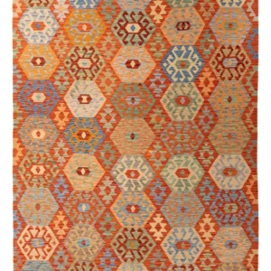 Kelimteppe - Splash - 301 x 206 cm - flerfarget