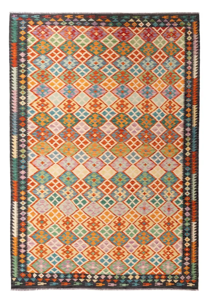 Kelimteppe - Splash - 306 x 201 cm - flerfarget