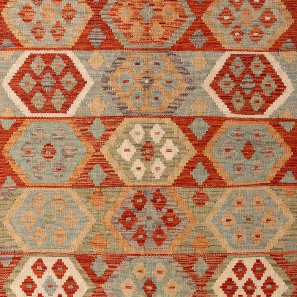Kelimteppe - Splash - 306 x 203 cm - flerfarget