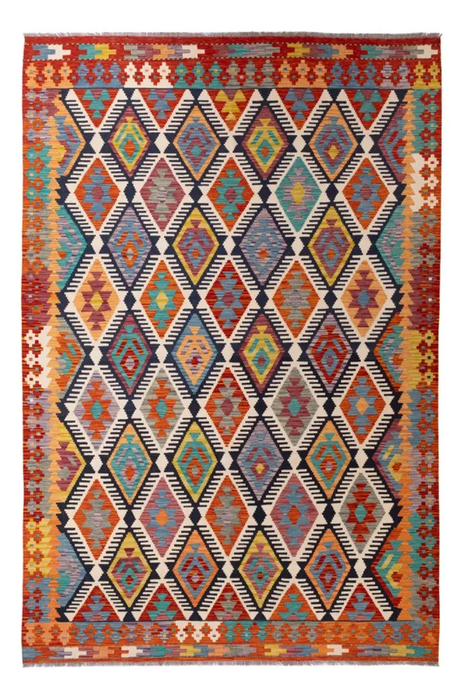 Kelimteppe - Splash - 308 x 205 cm - flerfarget