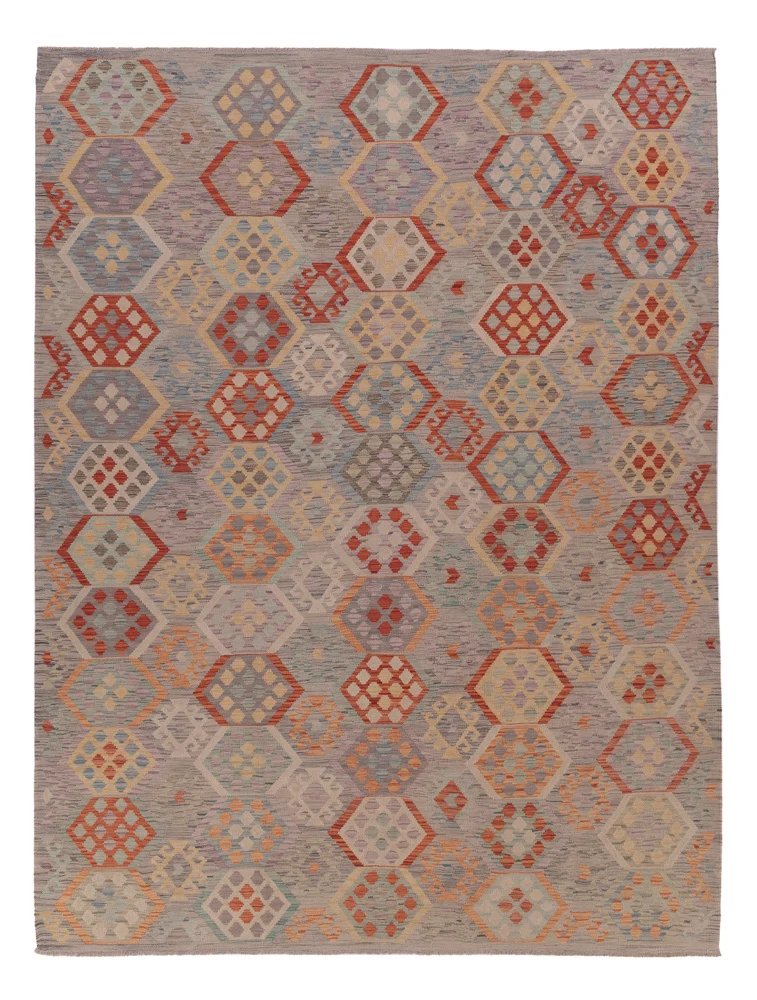 Kelimteppe - Splash - 342 x 257 cm - flerfarget