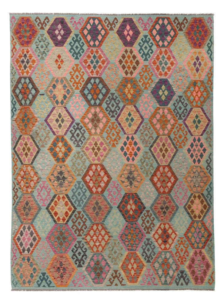 Kelimteppe - Splash - 347 x 257 cm - farget