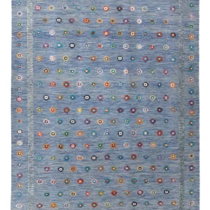 Kelimteppe - Splash - 352 x 243 cm - blå