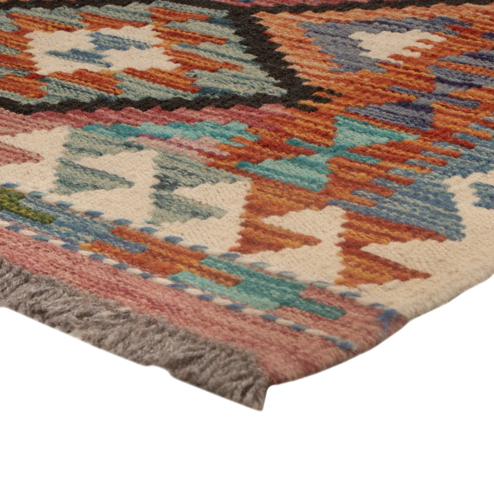 Kelimteppe - Splash square - 102 x 101 cm - flerfarget