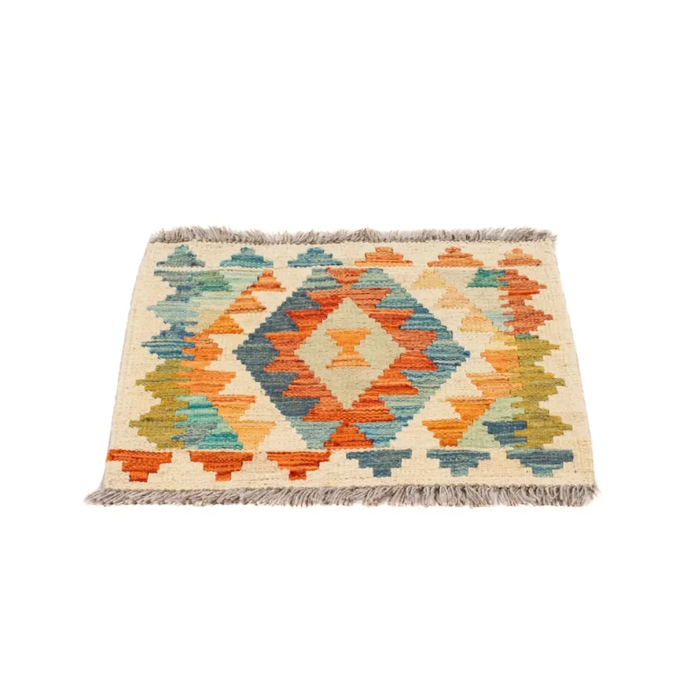 Kelimteppe - Splash square - 52 x 50 cm - flerfarget