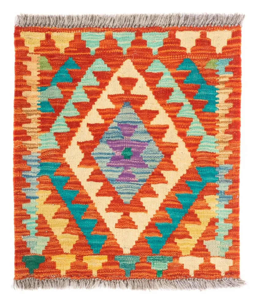 Kelimteppe - Splash square - 52 x 50 cm - flerfarget
