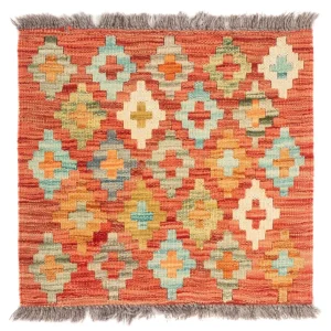 Kelimteppe - Splash square - 52 x 50 cm - flerfarget