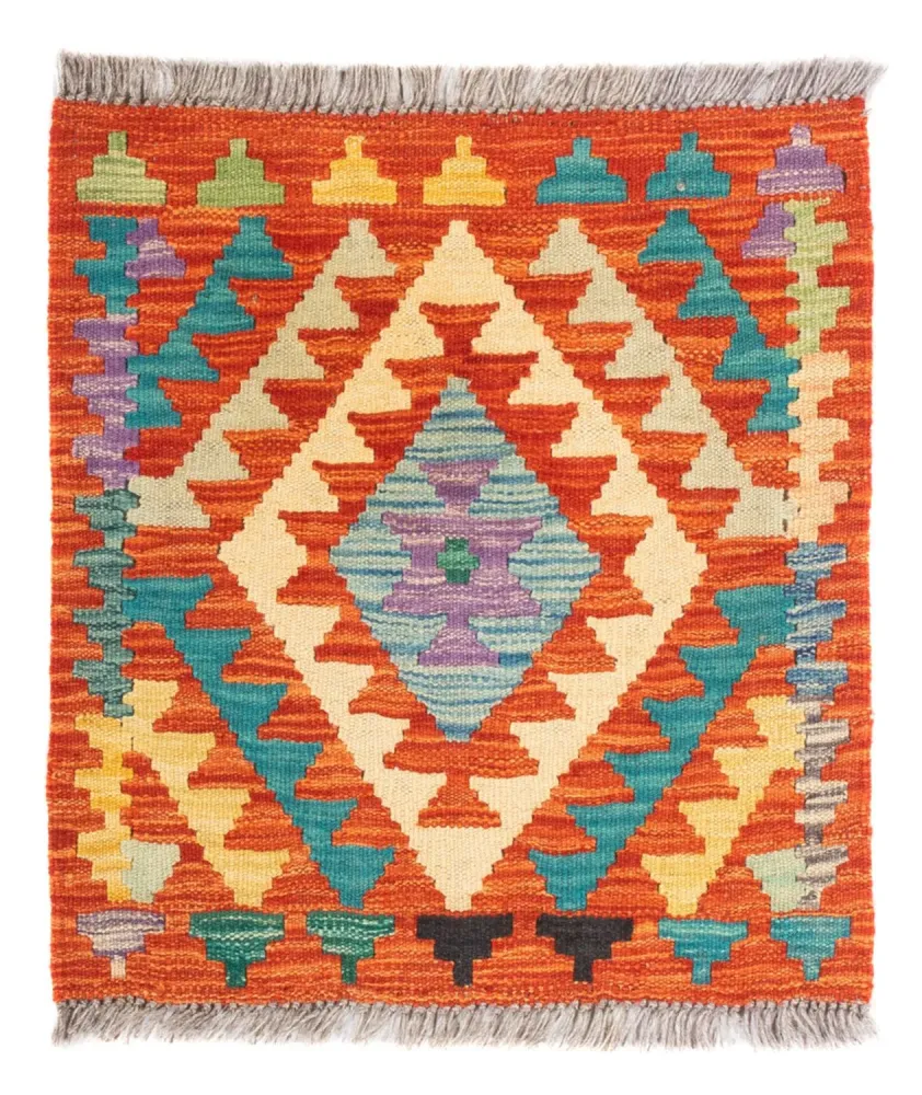Kelimteppe - Splash square - 52 x 50 cm - flerfarget