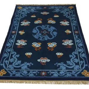 Kina-teppe - 274 x 183 cm - blå