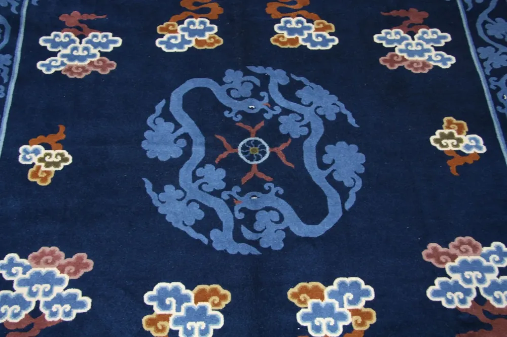 Kina-teppe - 274 x 183 cm - blå