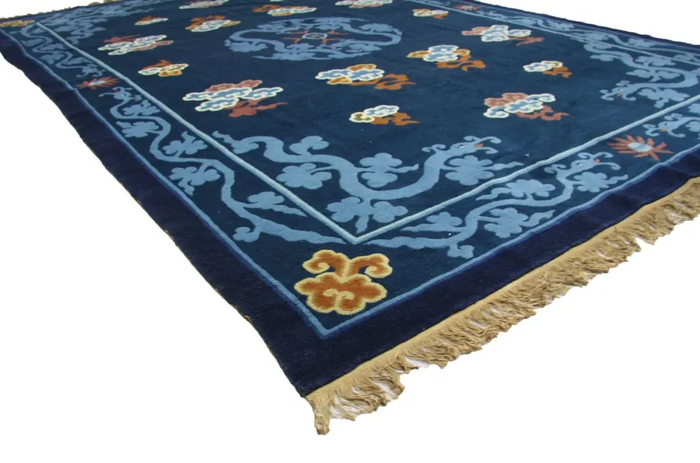 Kina-teppe - 274 x 183 cm - blå