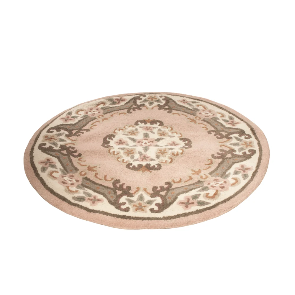 Kina-teppe rundt - 120 x 120 cm - flerfarget