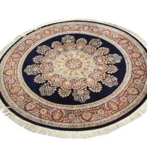 Kina-teppe rundt - 184 x 184 cm - blå