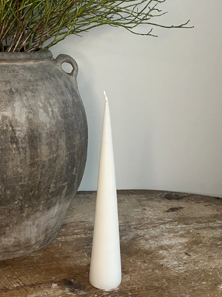 Kjeglelys 25 cm - Ivory