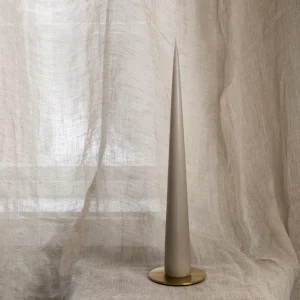 Kjeglelys 37 cm - Linen Grey