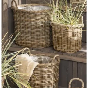 Kurv natur m/plast Large