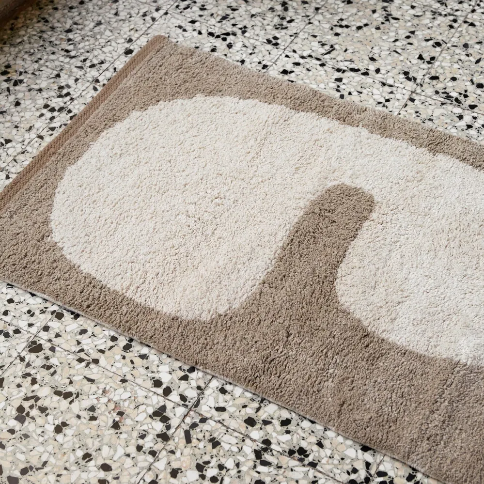 Lay Badematte Dark Taupe/Off White 50x70