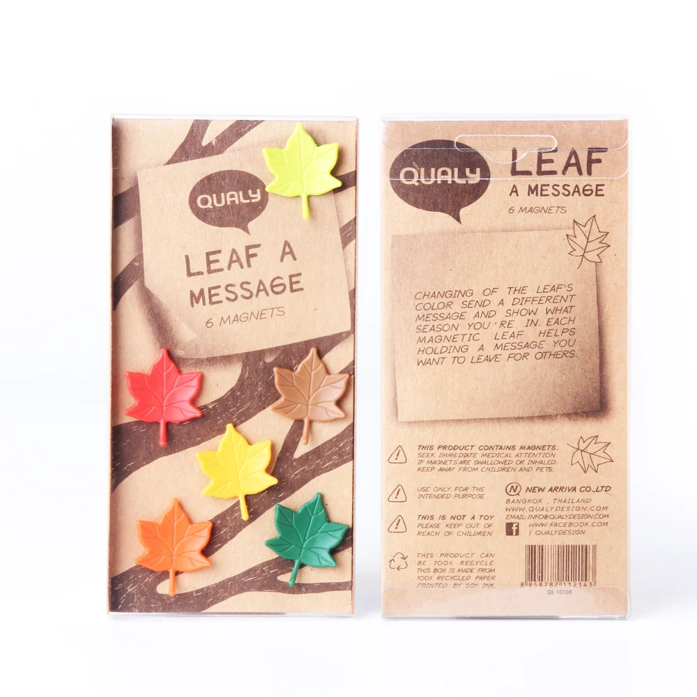 Leaf Message blader, 6-pakning - kjøleskapsmagneter