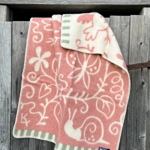 Lilla snegle rosa barnfilt