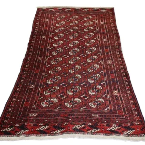 Løper Afghansk teppe - 229 x 123 cm - mørk rød