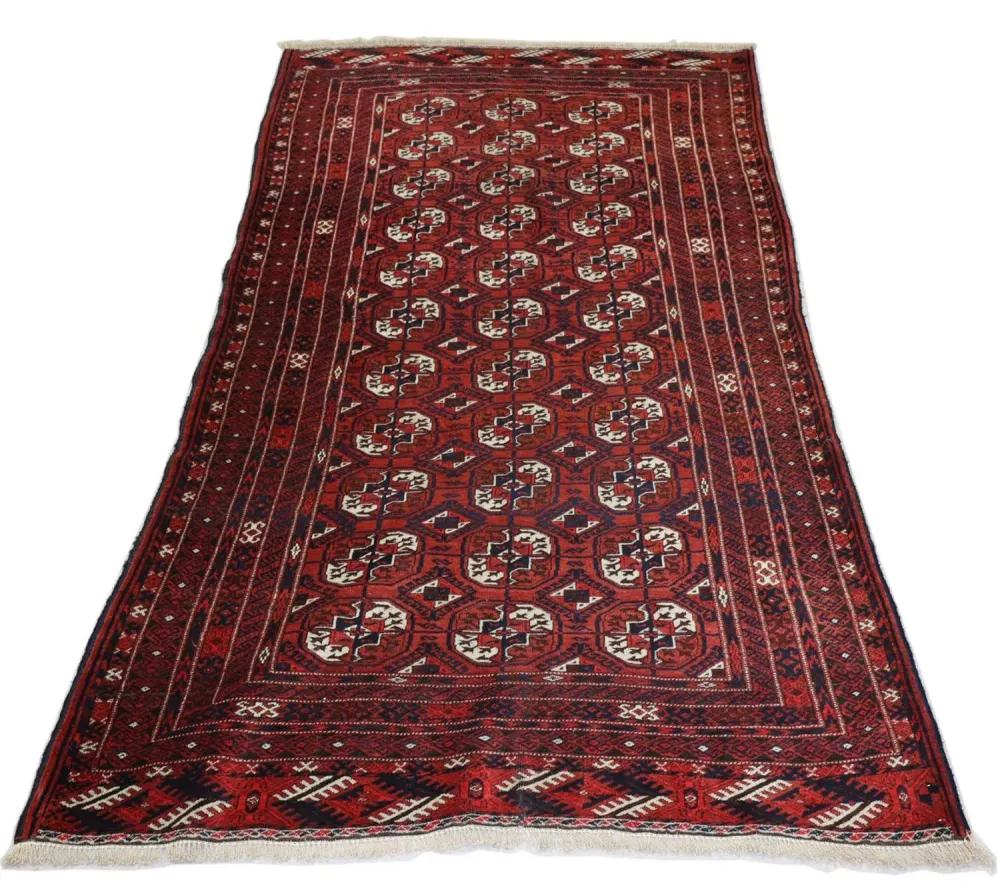 Løper Afghansk teppe - 229 x 123 cm - mørk rød