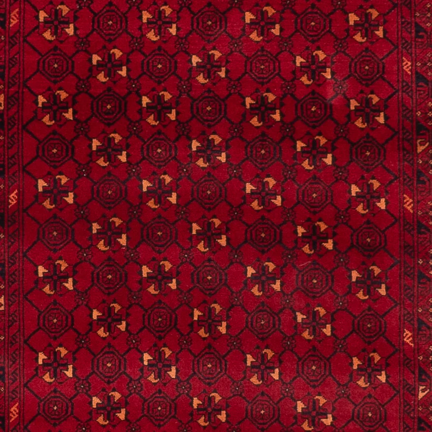 Løper Afghansk teppe - 277 x 89 cm - rød