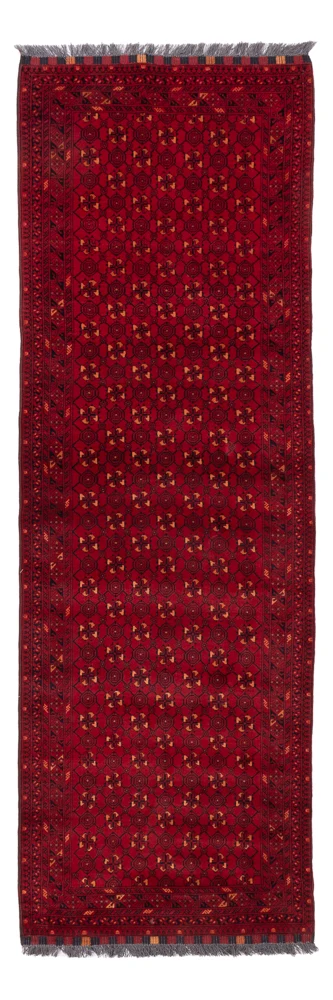 Løper Afghansk teppe - 277 x 89 cm - rød