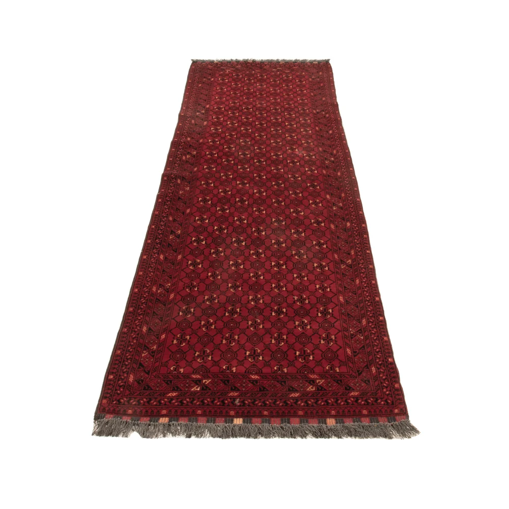 Løper Afghansk teppe - 277 x 89 cm - rød