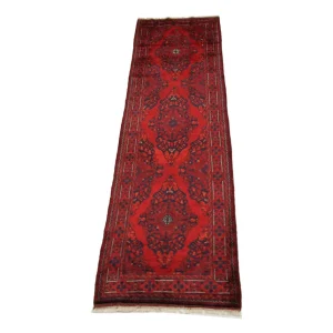 Løper Afghansk teppe - 287 x 77 cm - rød