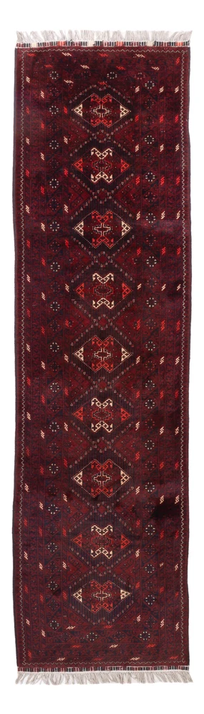 Løper Afghansk teppe - 293 x 78 cm - rød