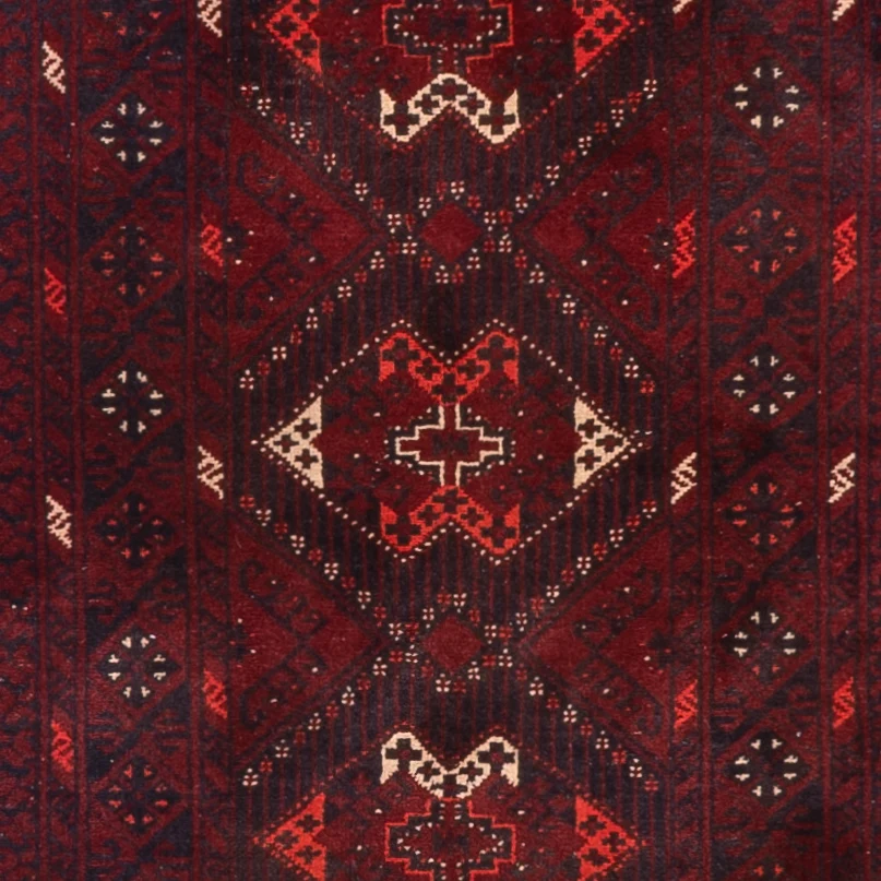 Løper Afghansk teppe - 293 x 78 cm - rød