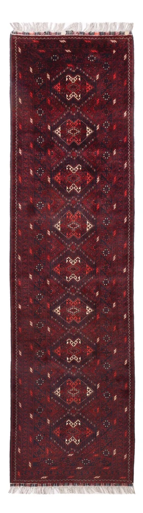 Løper Afghansk teppe - 300 x 79 cm - rød