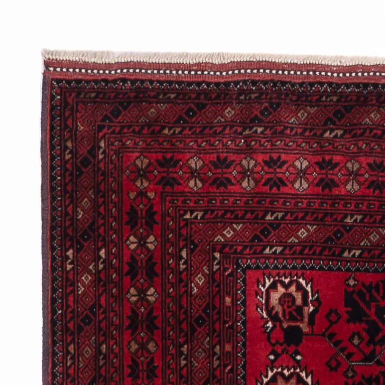 Løper Afghansk teppe - 300 x 82 cm - mørk rød