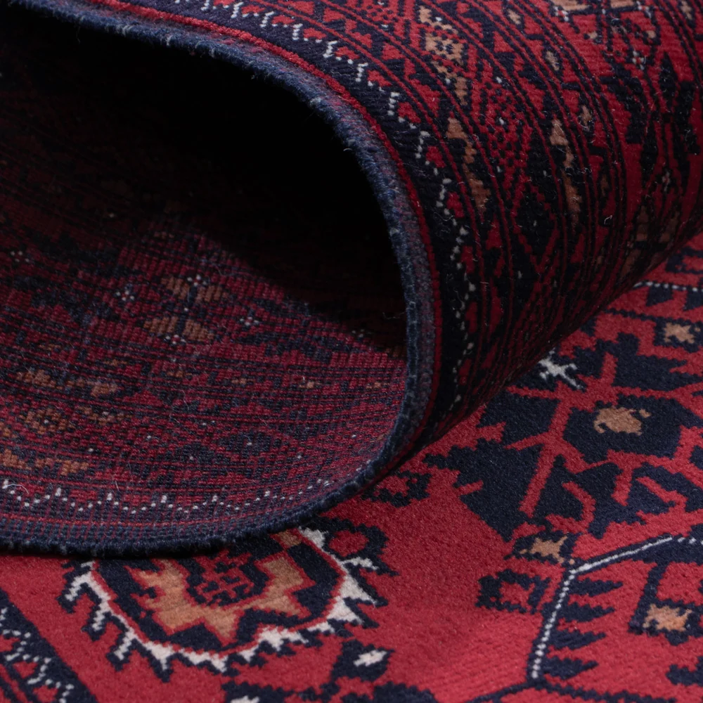 Løper Afghansk teppe - 300 x 82 cm - mørk rød