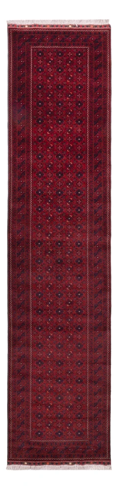 Løper Afghansk teppe - 384 x 84 cm - rød