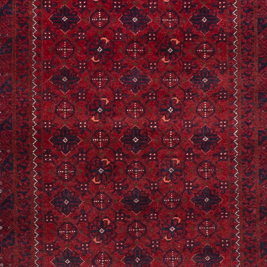 Løper Afghansk teppe - 384 x 84 cm - rød