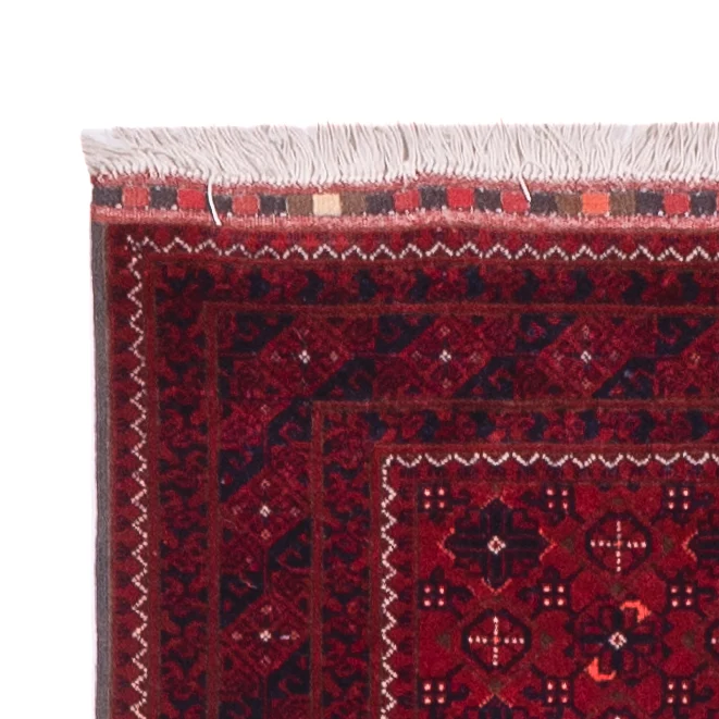 Løper Afghansk teppe - 384 x 84 cm - rød