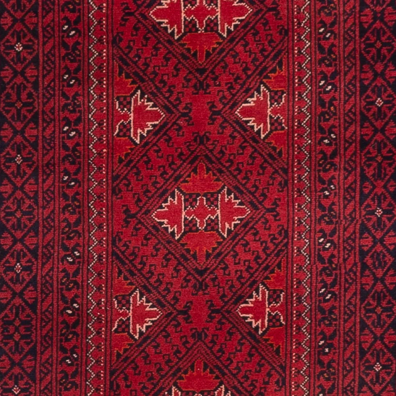 Løper Afghansk teppe - 390 x 77 cm - rød