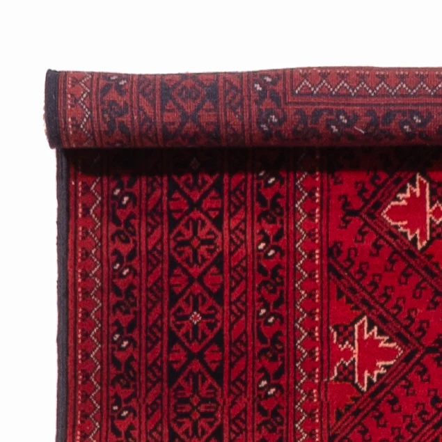Løper Afghansk teppe - 390 x 77 cm - rød