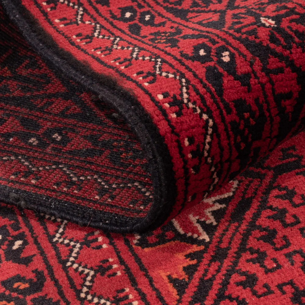 Løper Afghansk teppe - 390 x 77 cm - rød