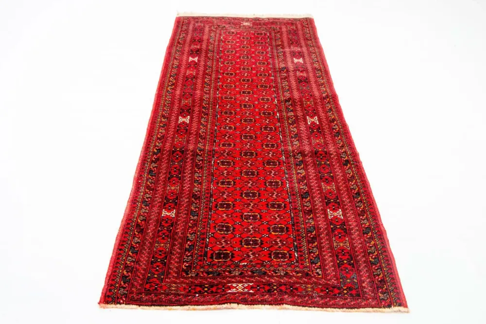 Løper Afghansk teppe - Bukhara - 257 x 83 cm - rød