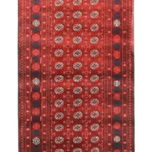 Løper Afghansk teppe - Bukhara - 293 x 87 cm - mørk rød