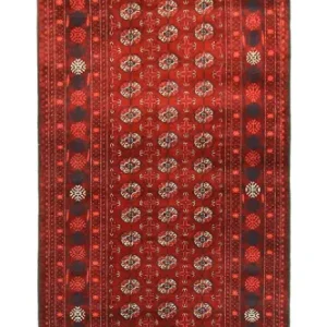 Løper Afghansk teppe - Bukhara - 294 x 84 cm - mørk rød