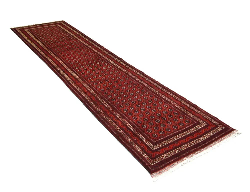 Løper Afghansk teppe - Bukhara - 339 x 84 cm - rød
