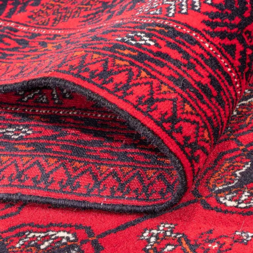 Løper Afghansk teppe - Bukhara - 377 x 90 cm - rød