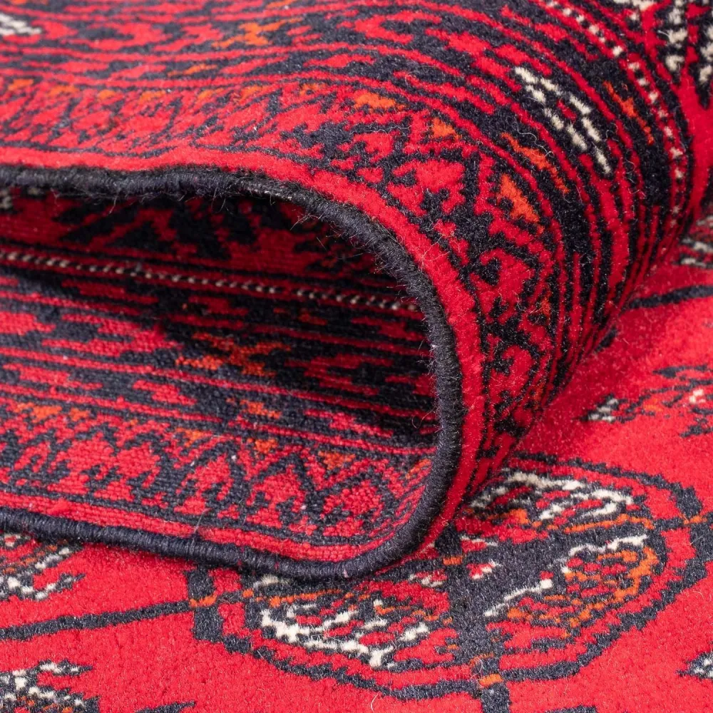 Løper Afghansk teppe - Bukhara - 380 x 90 cm - rød