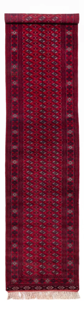Løper Afghansk teppe - Bukhara - 397 x 86 cm - rød